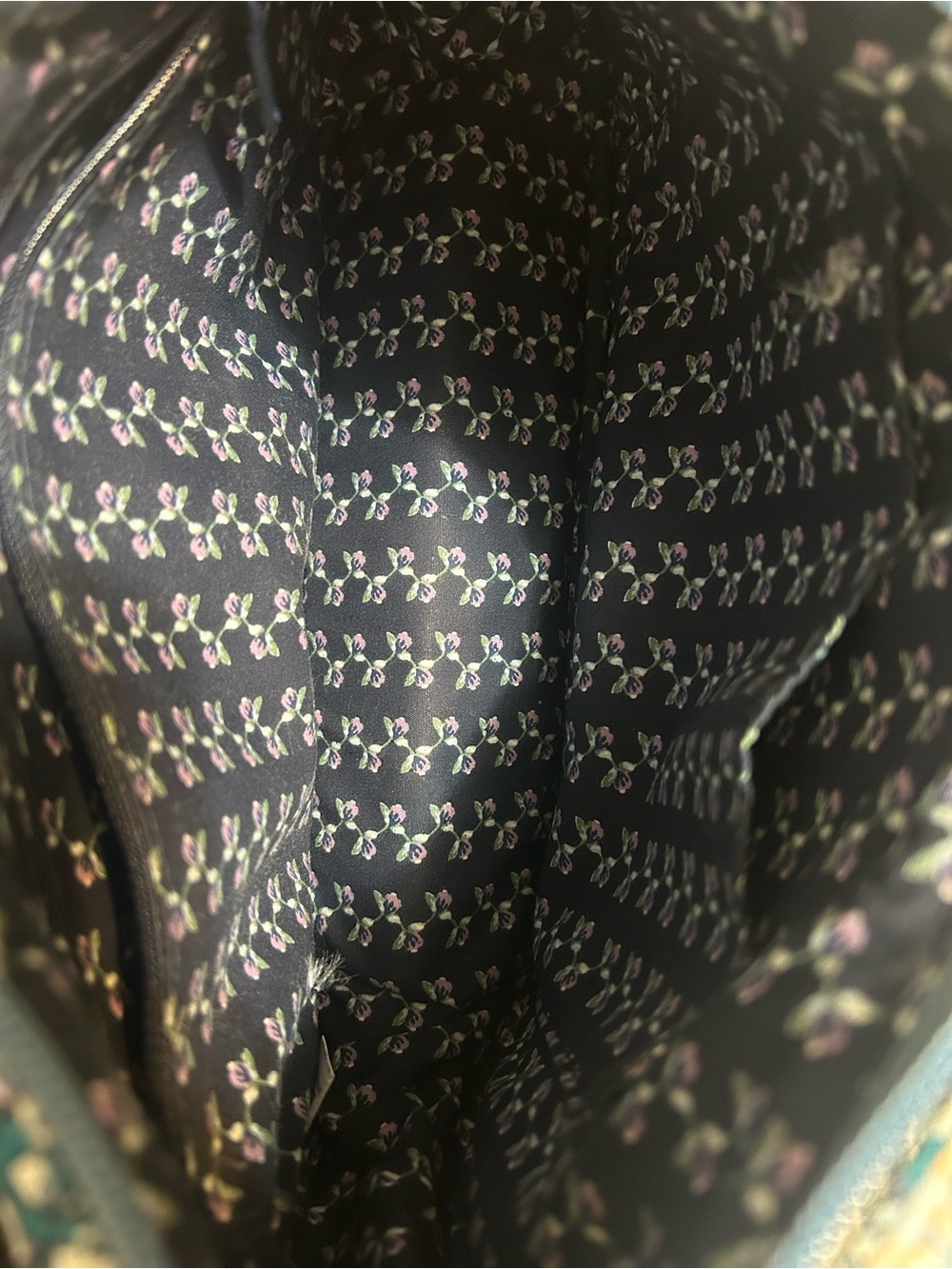 VERA BRADLEY ENCHANTMENT BLUE CRESCENT SHOULDER BAG WITH CROSSBODY STRAP - Picture 2 of 2